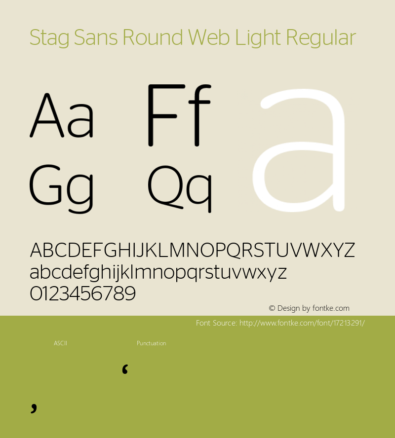 Stag Sans Round Web Light Regular Version 001.001 2009 Font Sample