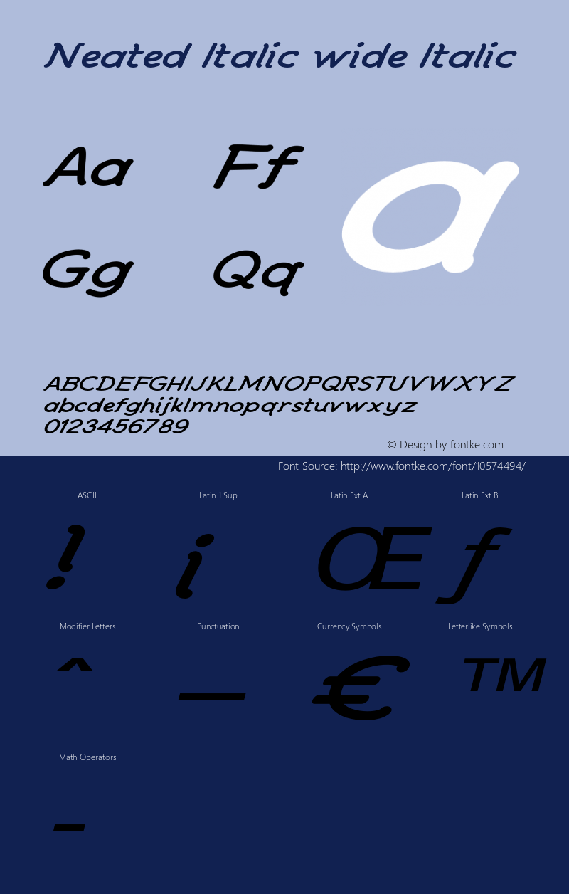 Neated Italic wide Italic Version 1.000 Font Sample