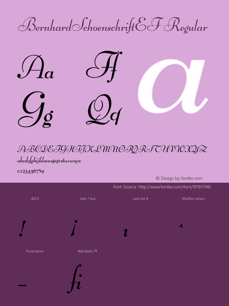 BernhardSchoenschriftEF Regular 001.000 Font Sample