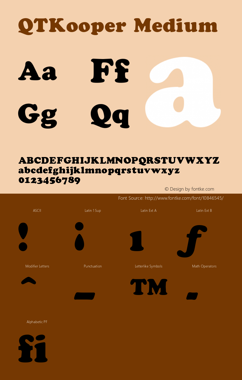 QTKooper Medium Version 001.000 Font Sample