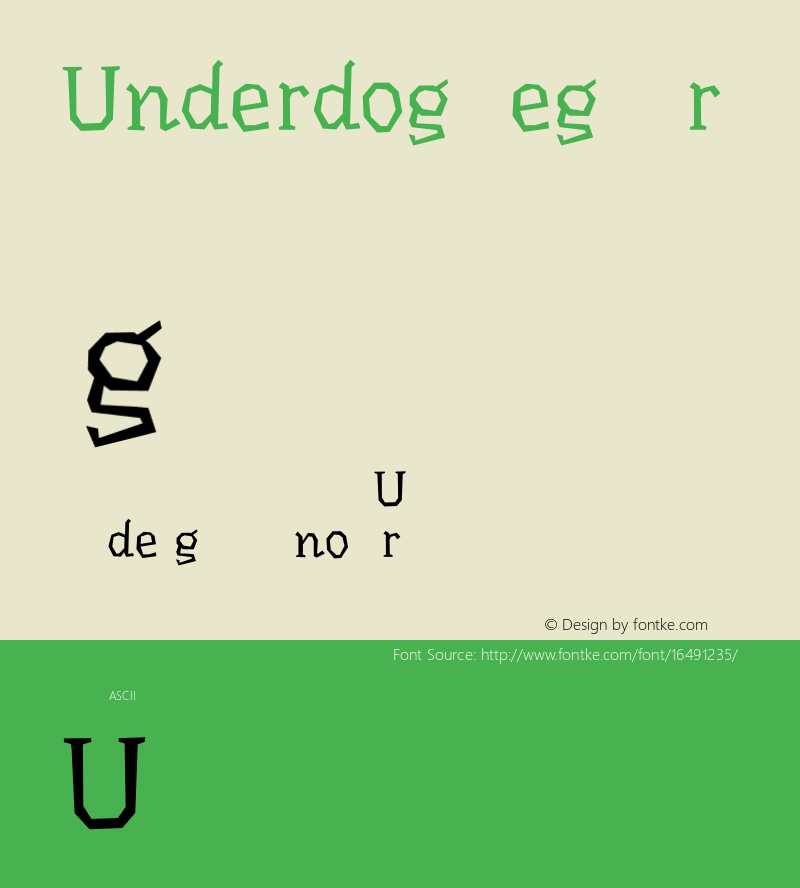 Underdog Regular Version 1.001; ttfautohint (v0.9) Font Sample