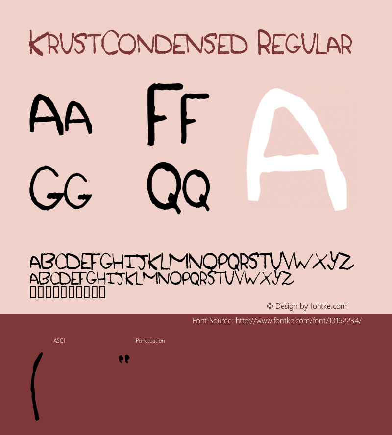 KrustCondensed Regular Rev. 003.000 Font Sample