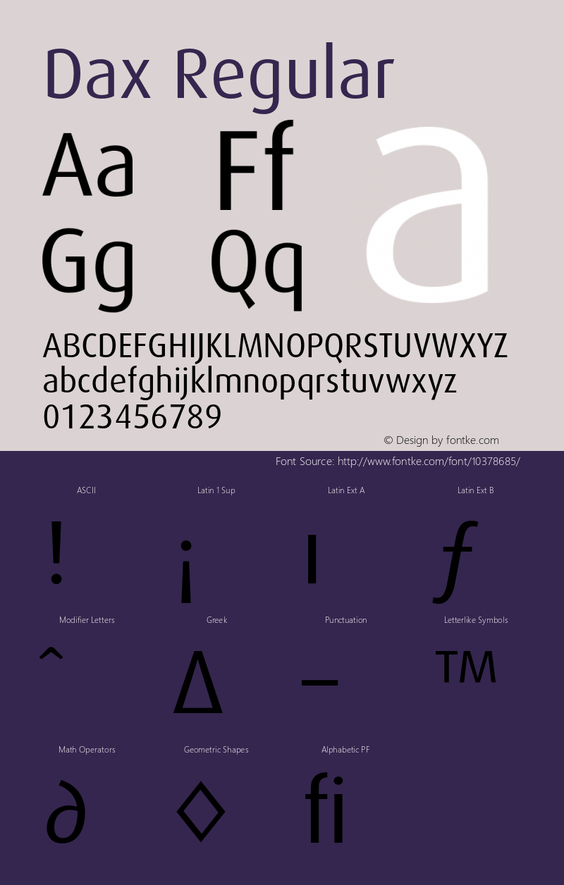 Dax Regular 001.000 Font Sample