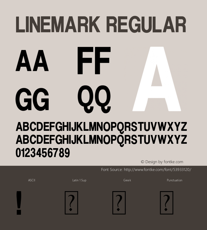 Linemark Version 1.00;January 26, 2020;FontCreator 11.5.0.2422 64-bit Font Sample