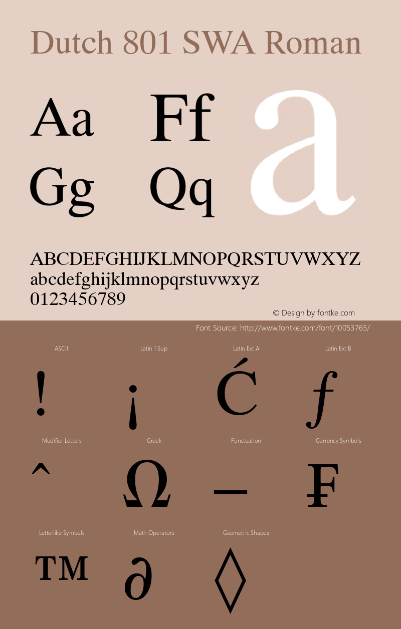 Dutch 801 SWA Roman mfgpctt-v1.32 Tue May 5 12:53:33 EDT 1992 Font Sample