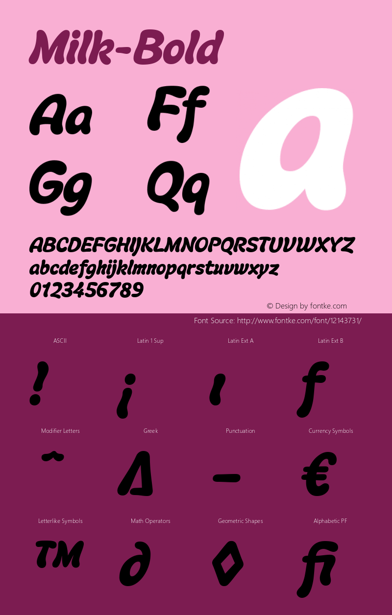 Milk-Bold ☞ Version 001.000;com.myfonts.hubertjocham.milk.bold.wfkit2.343U Font Sample