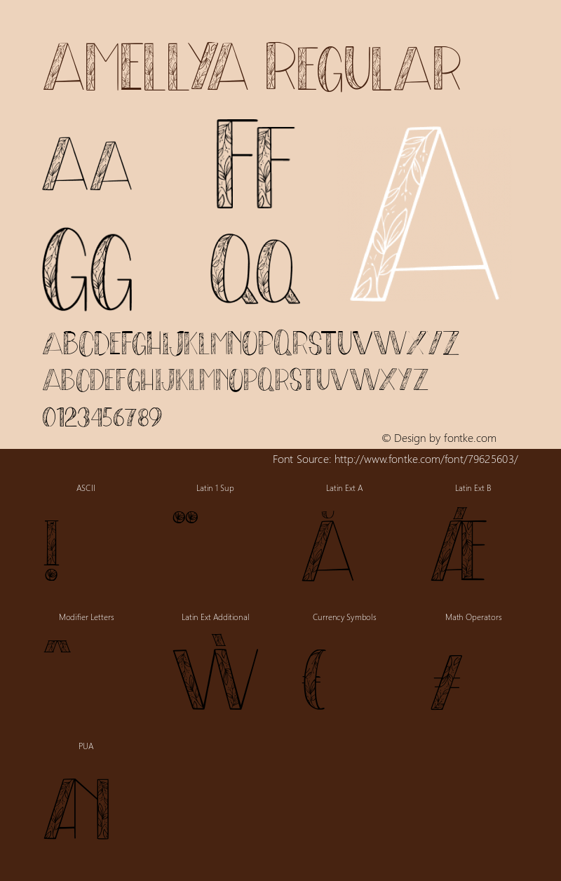 AMELLYA Version 1.000 Font Sample