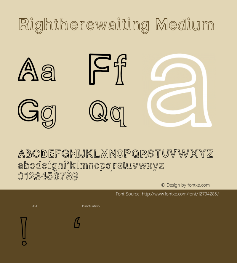 Rightherewaiting Medium Version 001.000 Font Sample