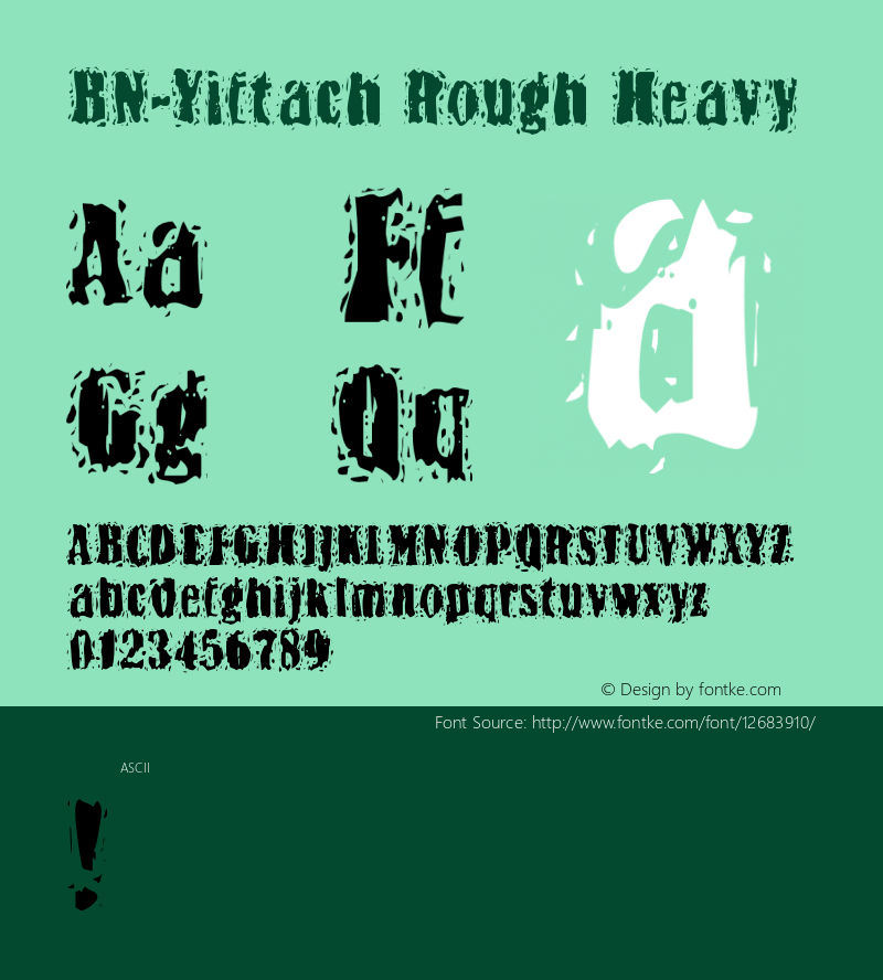 BN-Yiftach Rough Heavy 1999; 2.1 Font Sample