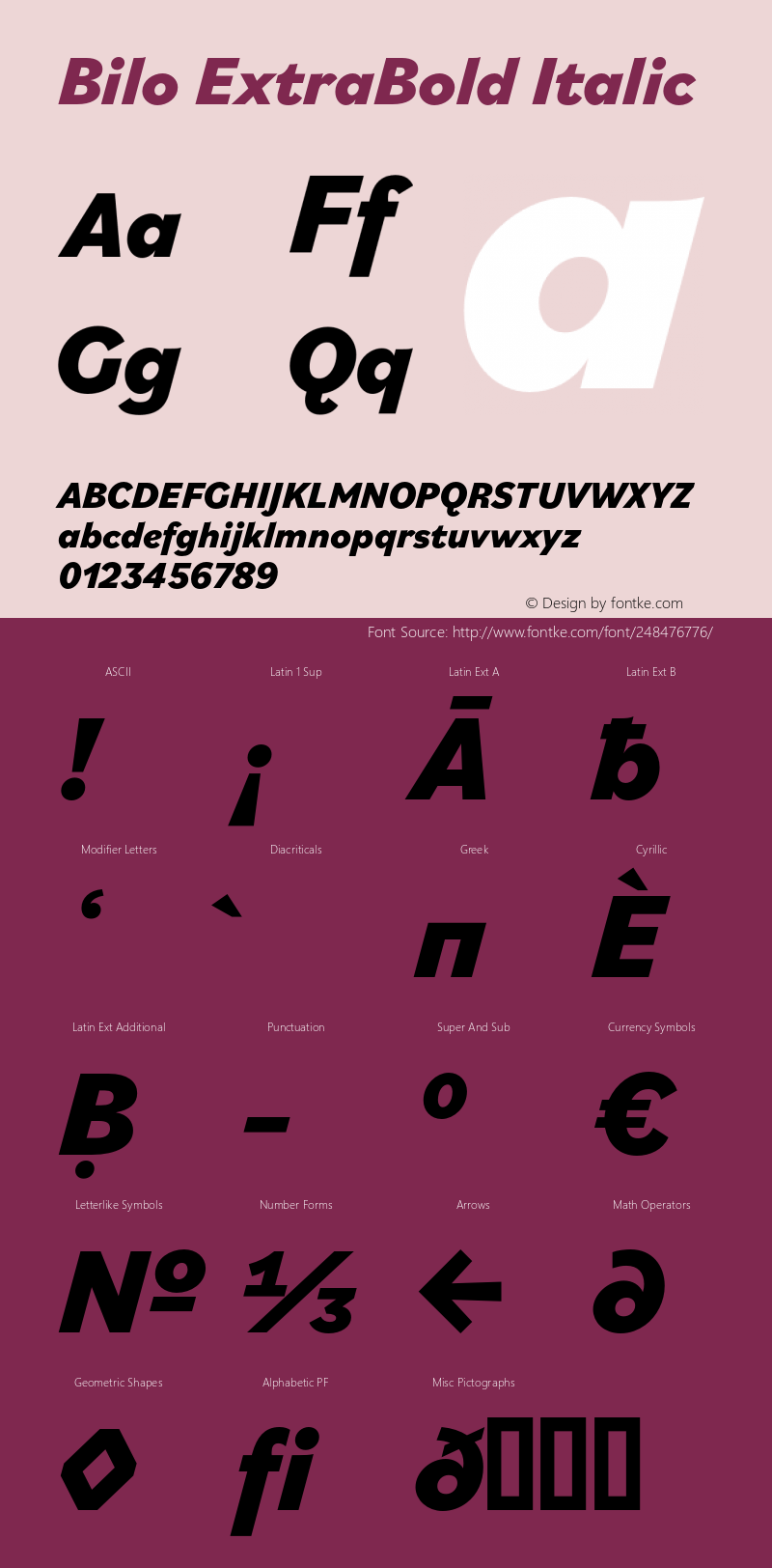 Bilo ExtraBold Italic Version 2.000图片样张