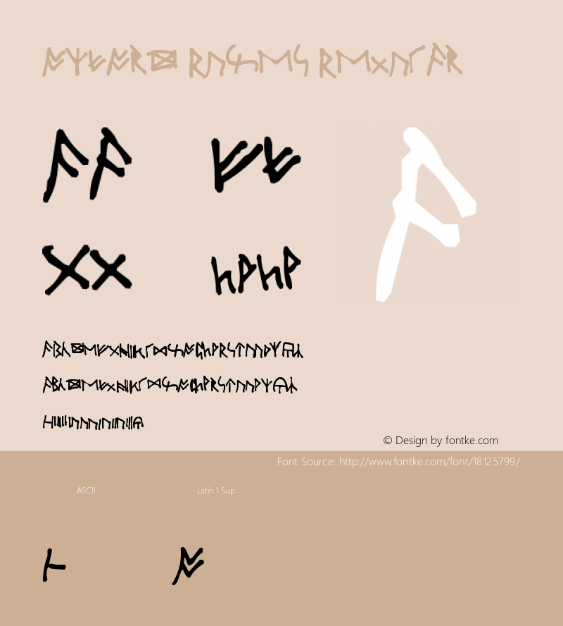 Oxford Runes Regular Macromedia Fontographer 4.01 Font Sample