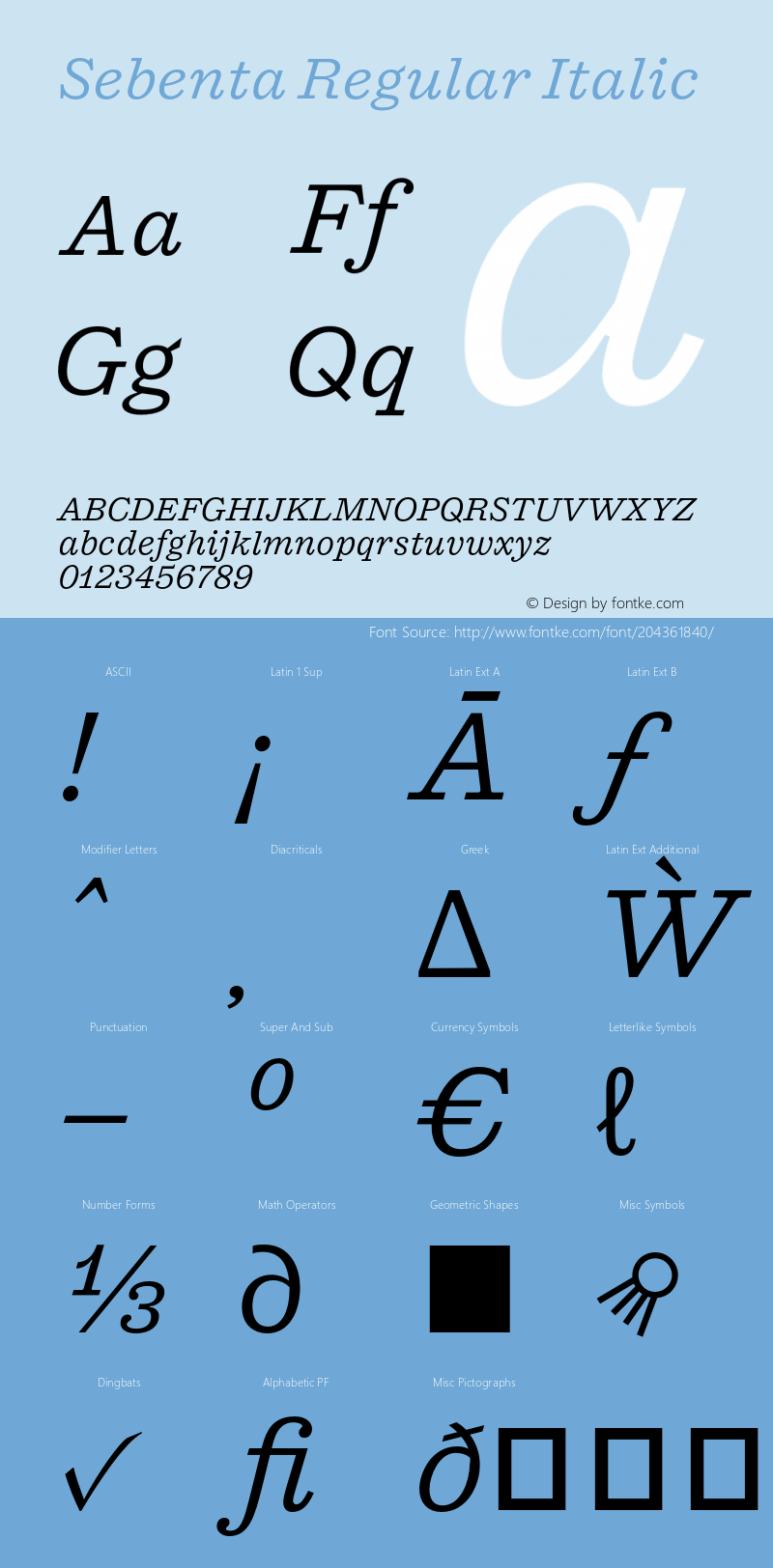 Sebenta Regular Italic Version 1.000;FEAKit 1.0图片样张