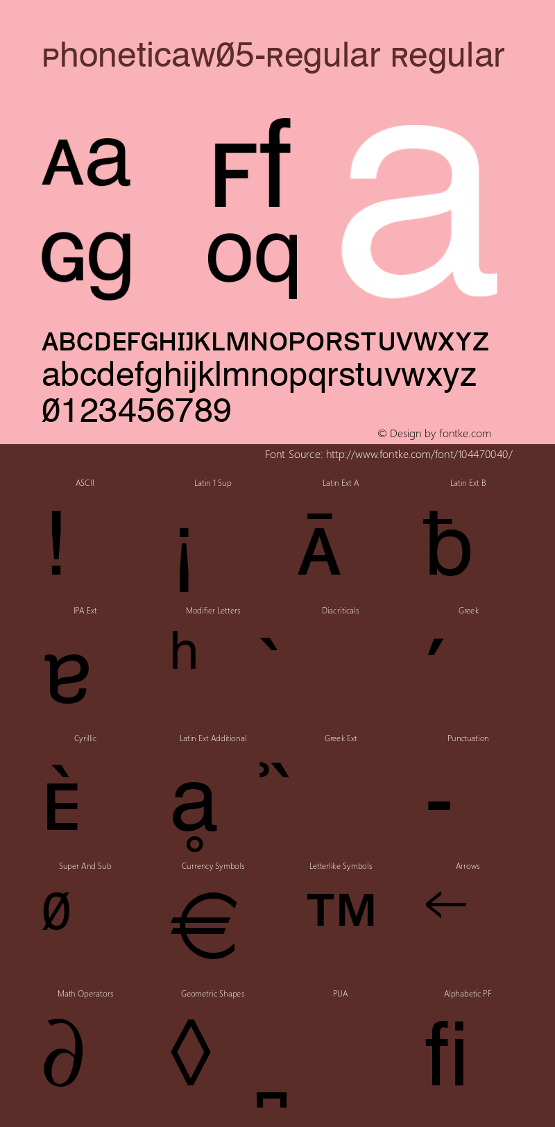 Phonetica W05 Regular Version 1.20 Font Sample