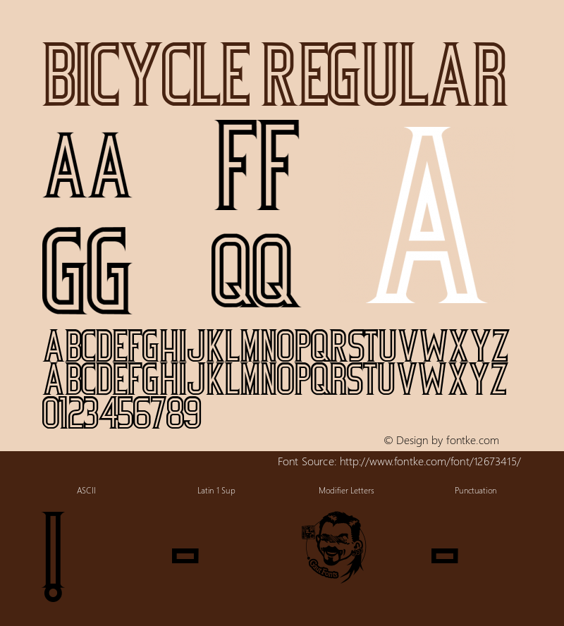 Bicycle Regular Macromedia Fontographer 4.1.5 10/23/01 Font Sample