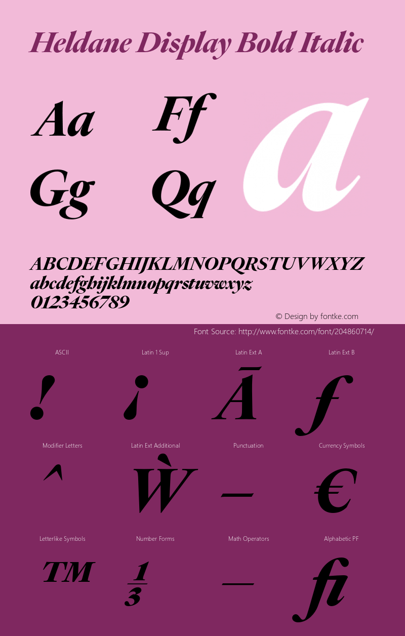 Heldane Display Bold Italic Version 1.002图片样张