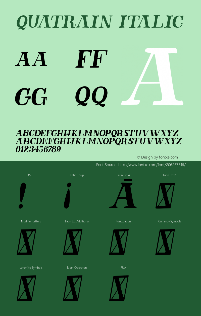 Quatrain-Italic Version 1.000图片样张