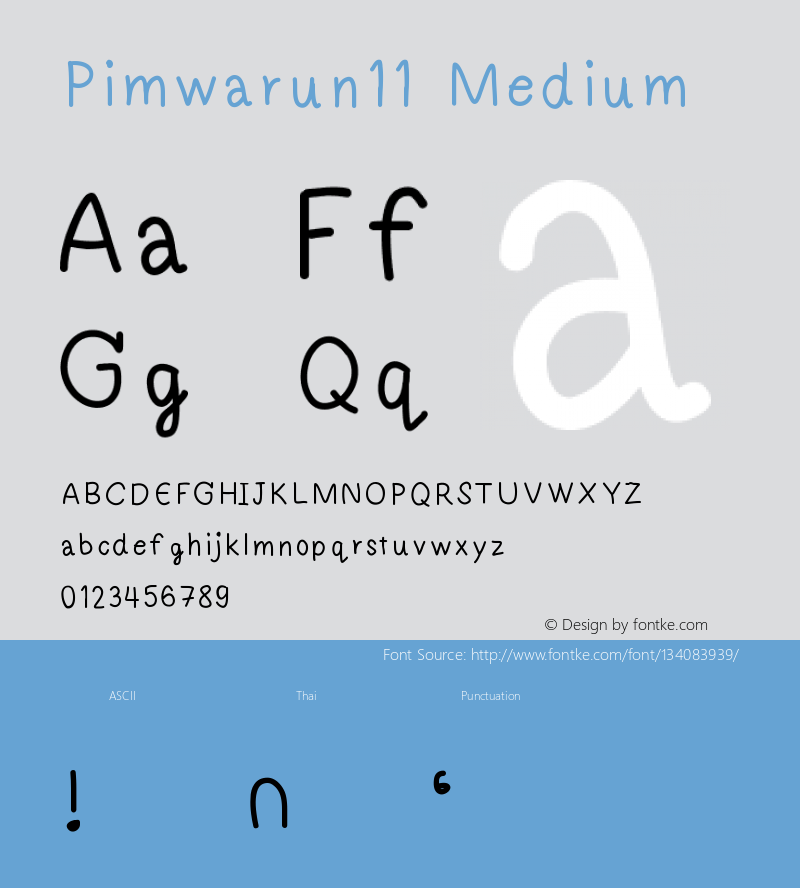 Pimwarun11 Version 001.000 Font Sample