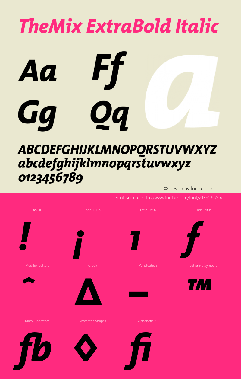 TheMix ExtraBold Italic 1.0图片样张