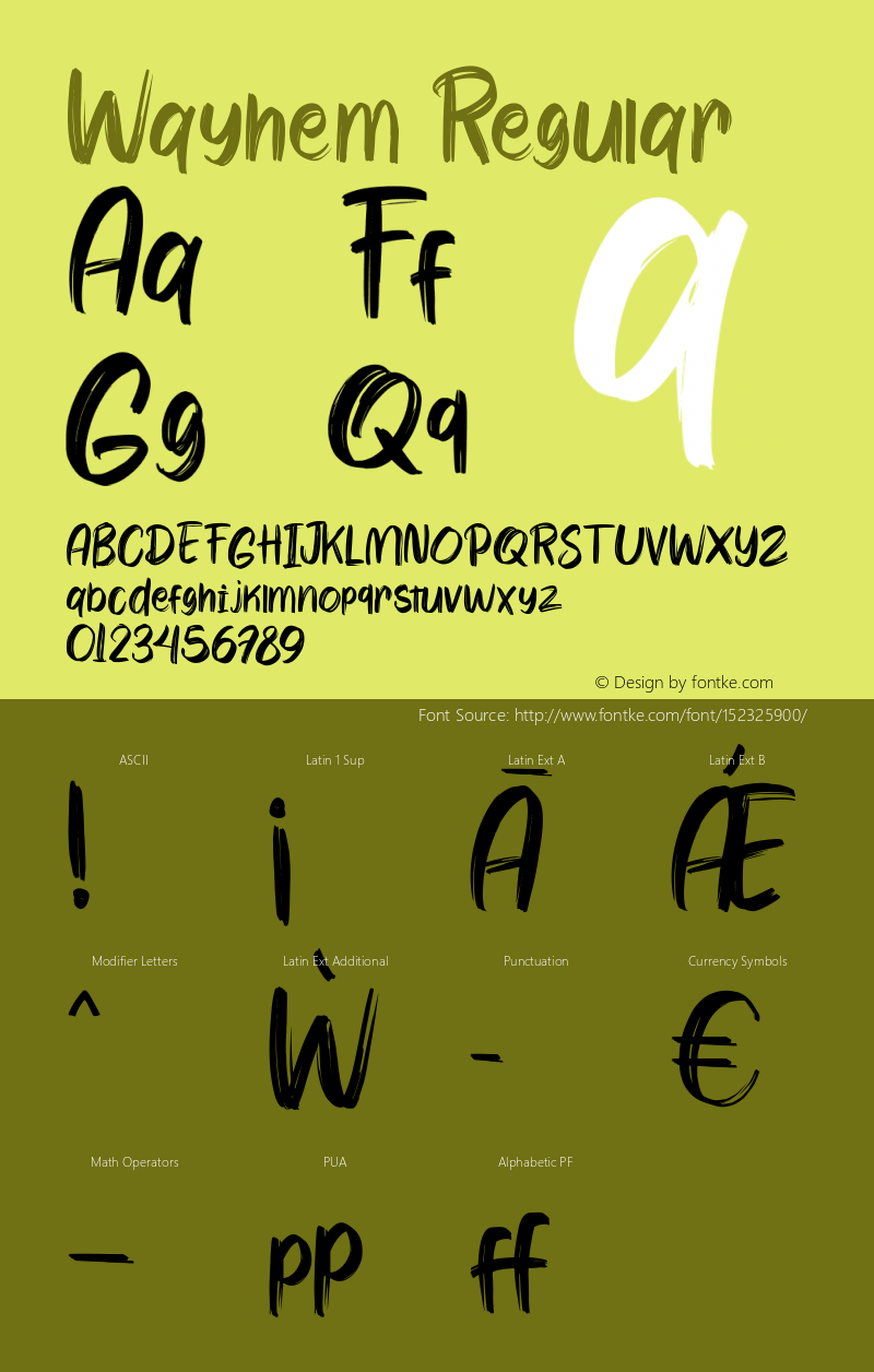 Wayhem Version 1.000 Font Sample