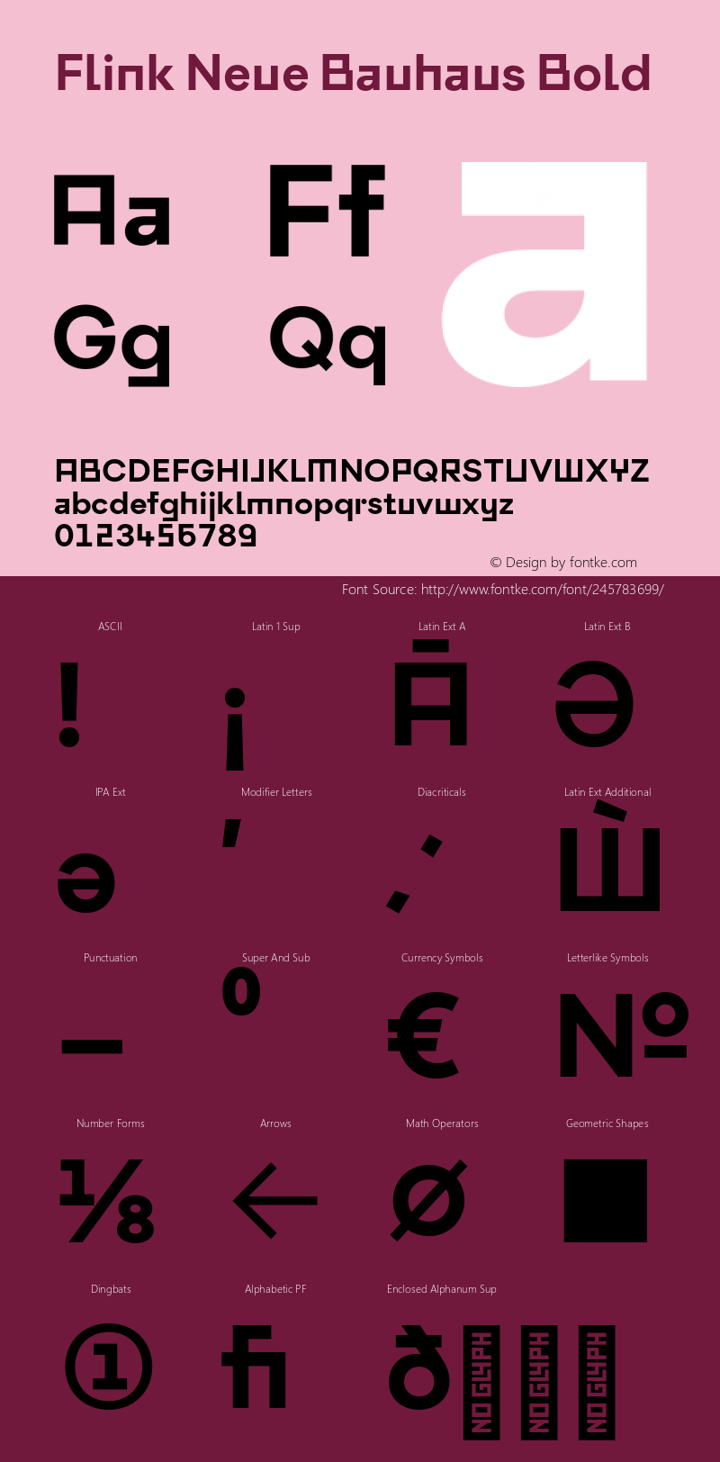 Flink Neue Bauhaus Bold Version 2.100;Glyphs 3.1.2 (3150)图片样张