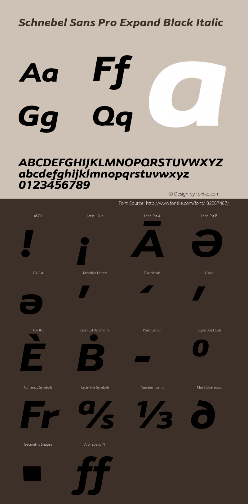 Schnebel Sans Pro Expand Black Italic Version 1.00图片样张