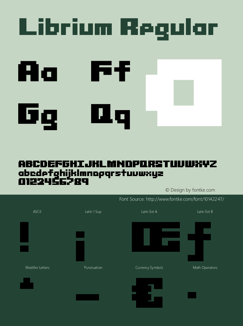 Librium Regular Version 1.0; Font Sample