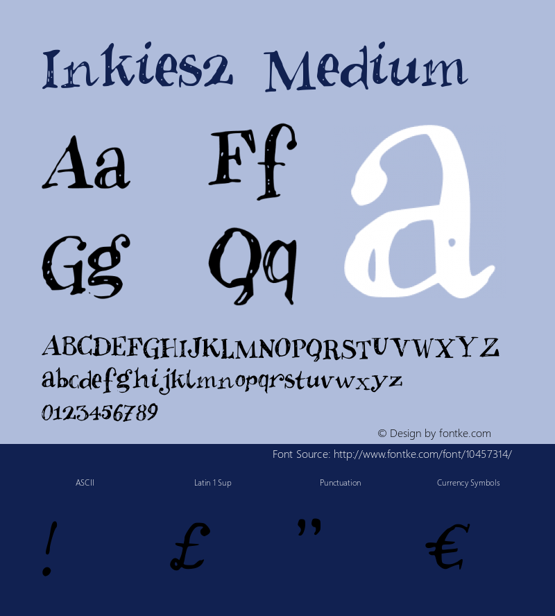 Inkies2 Medium Version 001.000 Font Sample