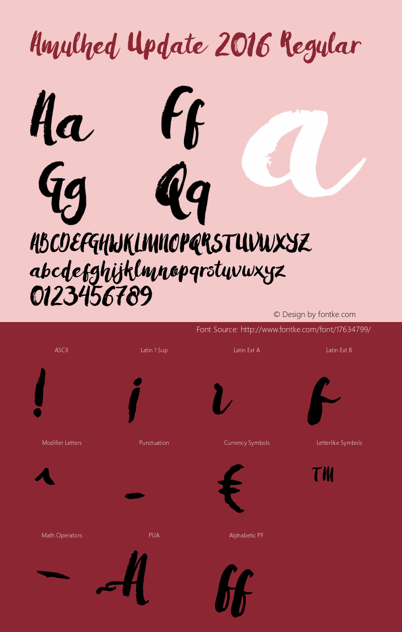 Amulhed Update 2016 Regular Version 1.000 Font Sample