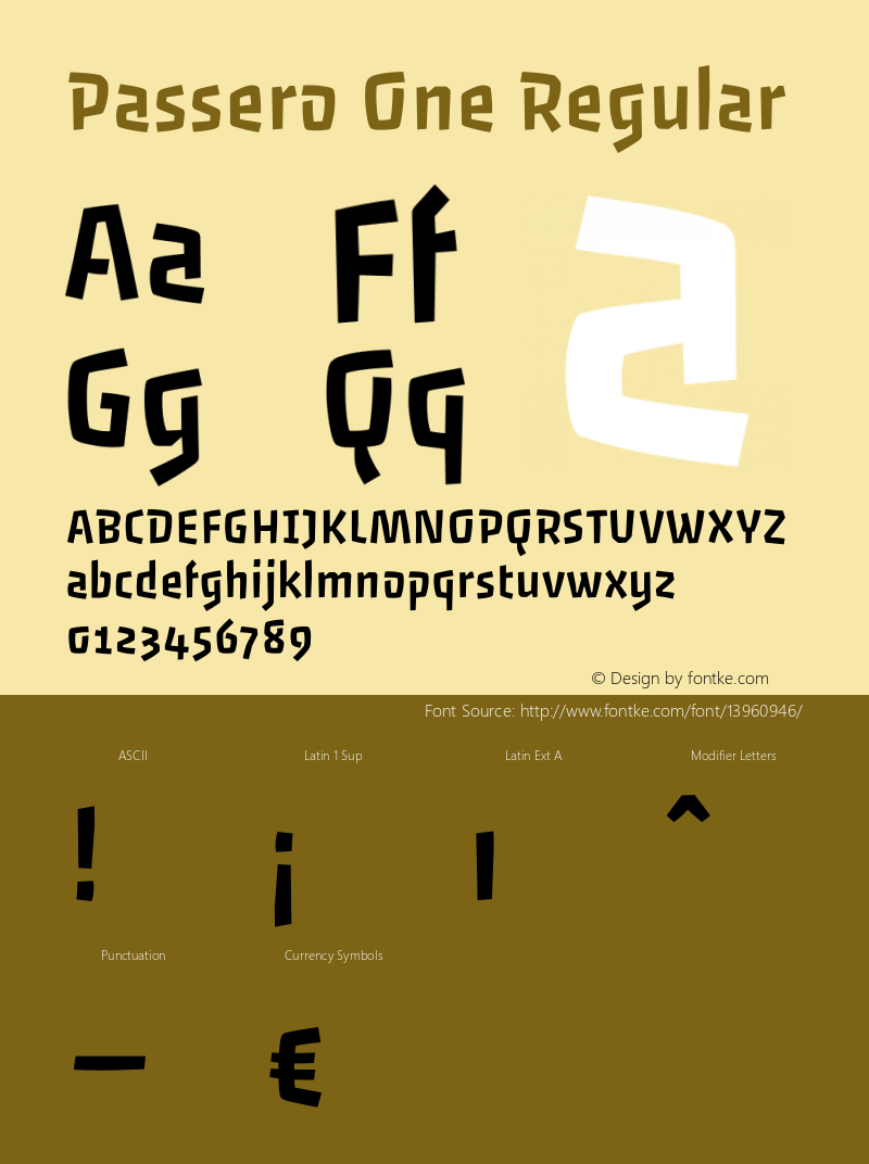 Passero One Regular Version 1.003 Font Sample