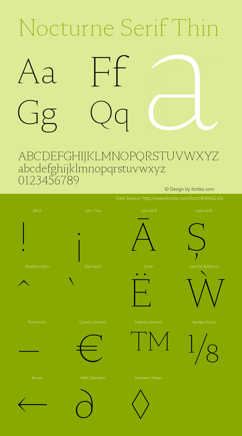 Nocturne Serif Thin Version 1.000;PS 001.000;hotconv 1.0.88;makeotf.lib2.5.64775图片样张