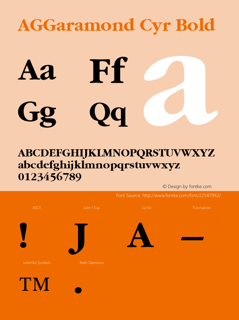 AGGaramond Cyr Bold 001.000 Font Sample