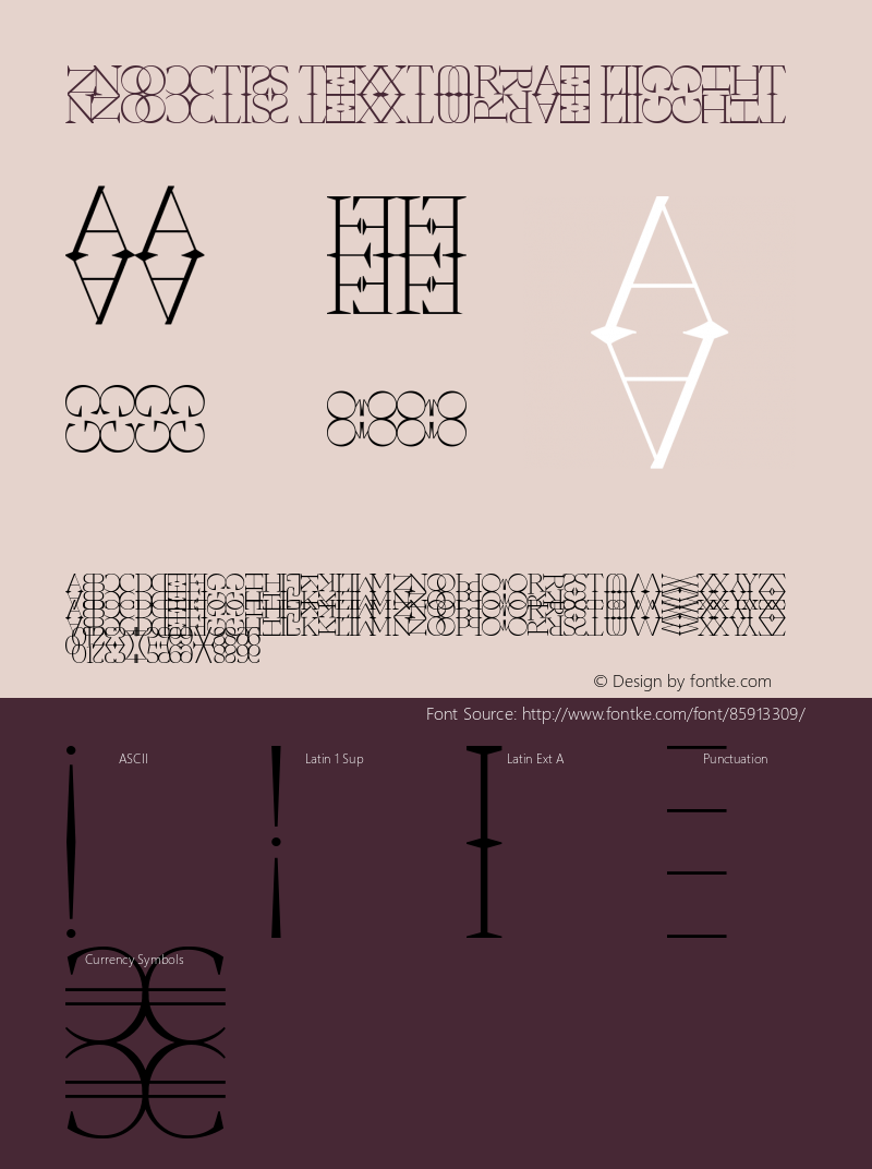 Noctis Texturae Light Version 1.000 Font Sample