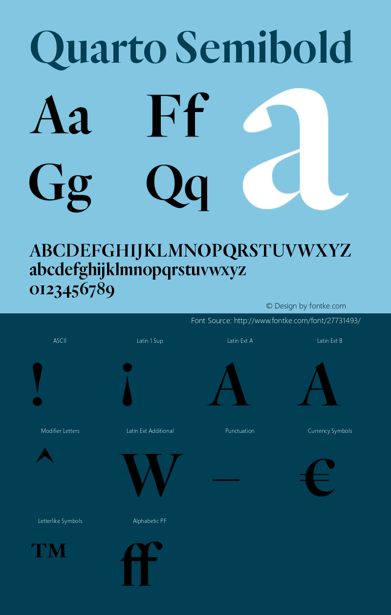 Quarto-Semibold Version 1.200 Font Sample