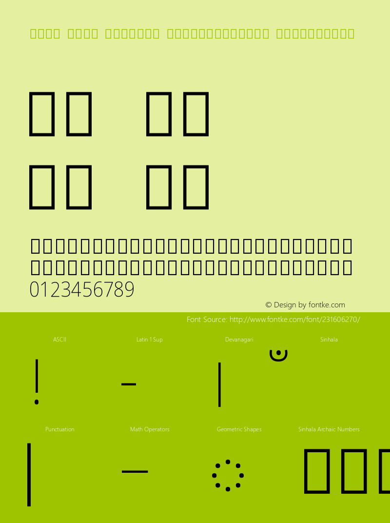 Noto Sans Sinhala SemiCondensed ExtraLight Version 2.001图片样张