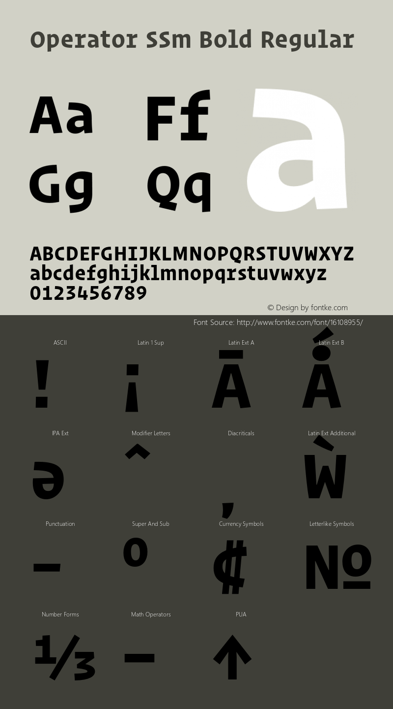 Operator SSm Bold Regular Version 1.200 Pro Font Sample