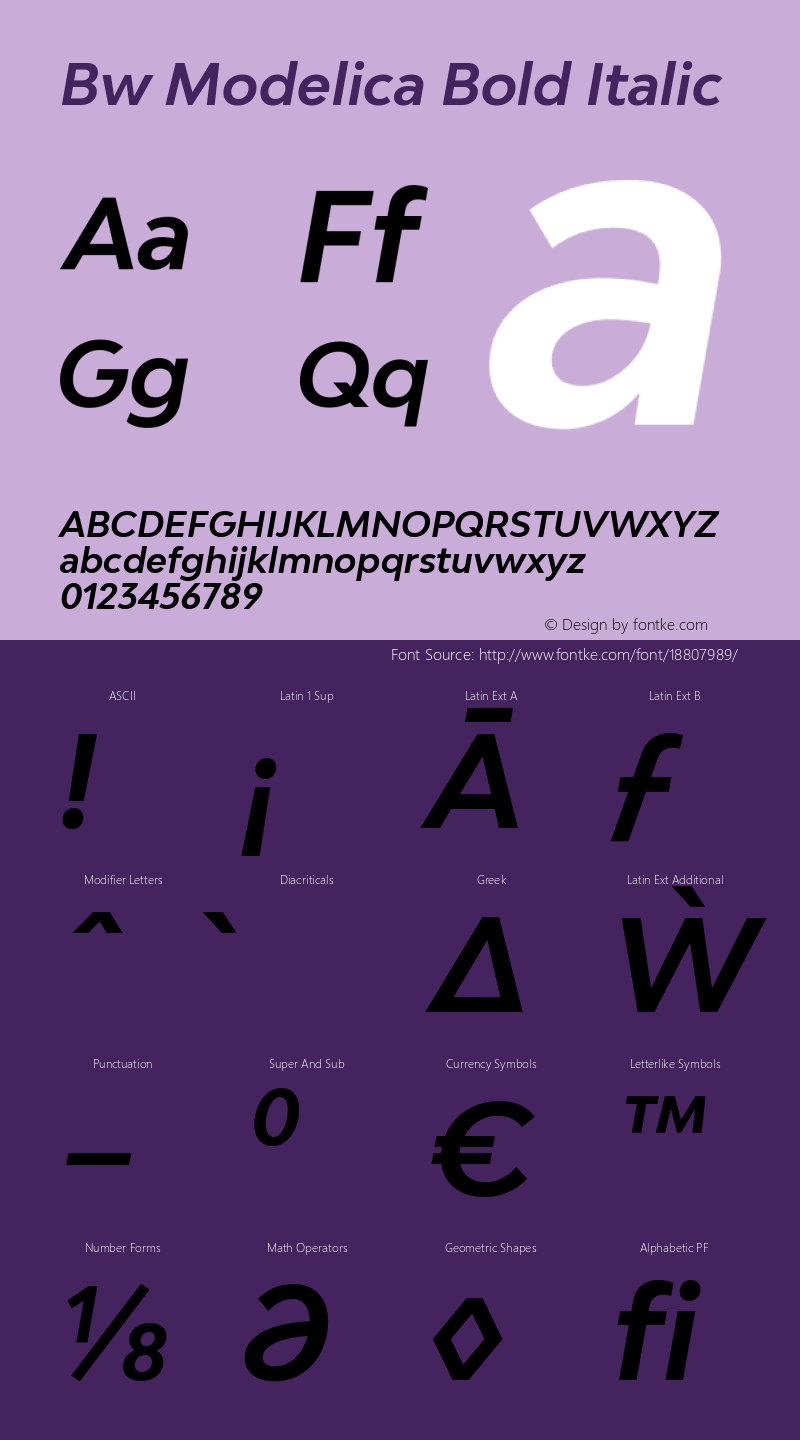 Bw Modelica Bold Italic Version 2.000 Font Sample