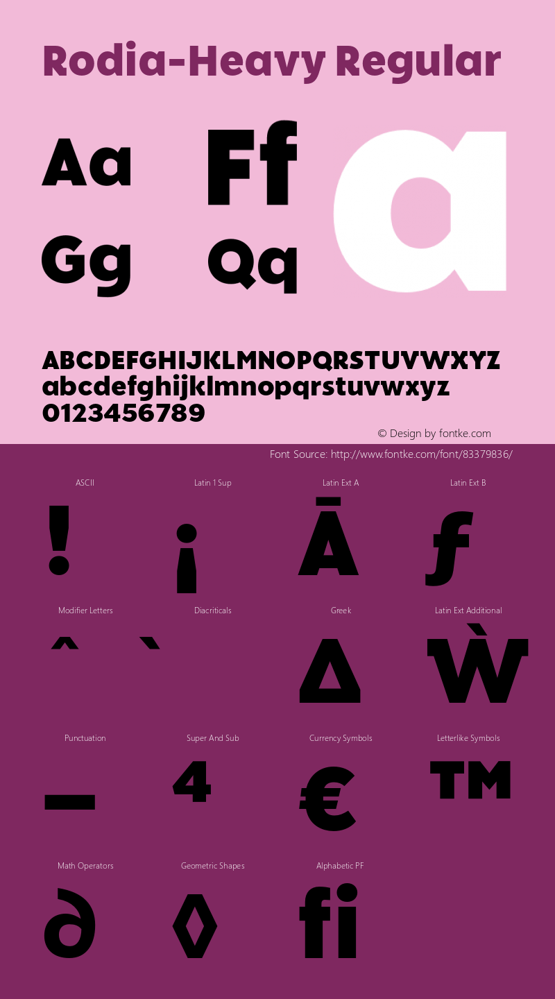 Rodia W05 Heavy Version 1.00 Font Sample