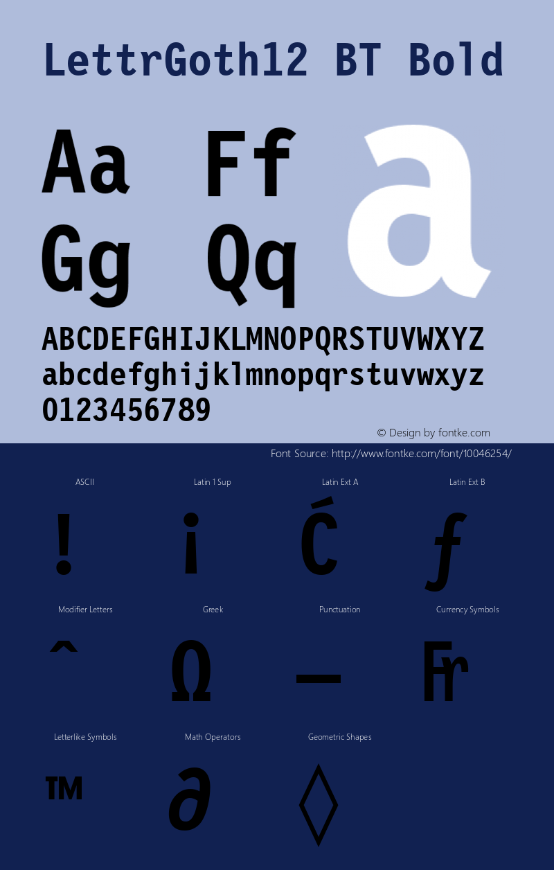 LettrGoth12 BT Bold mfgpctt-v4.4 Dec 22 1998 Font Sample