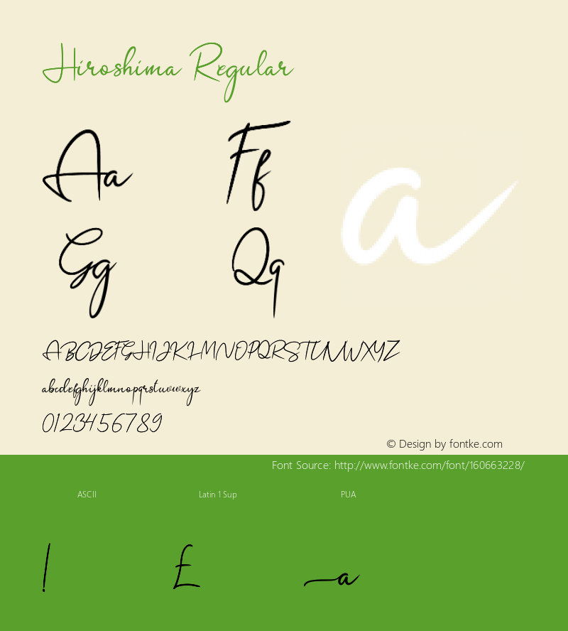 Hiroshima Version 001.000 Font Sample