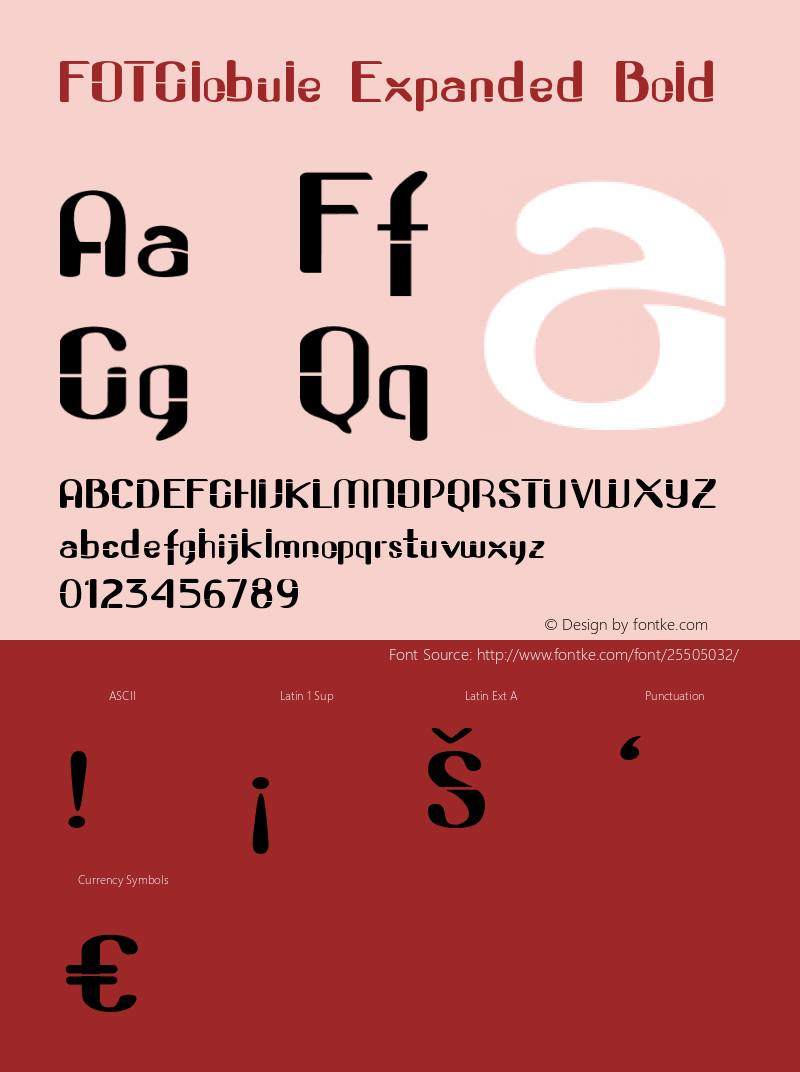 FOTGlobule-ExpandedBold Version 1.000 Font Sample