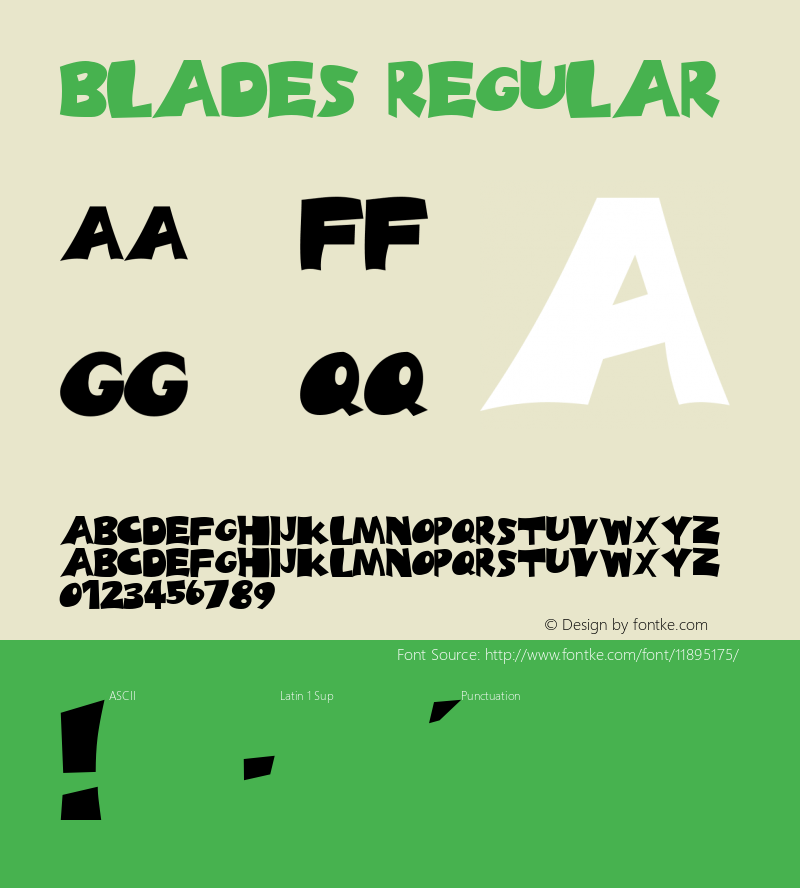 Blades Regular Altsys Fontographer 3.5  3/15/92 Font Sample