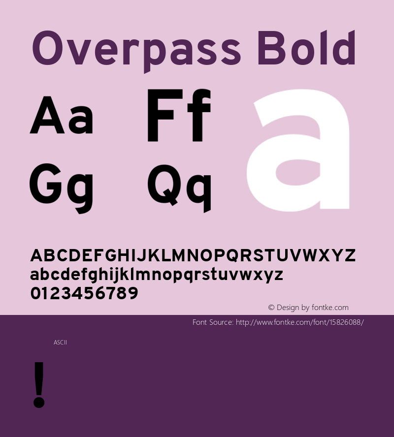 Overpass Bold Version 1.001; ttfautohint (v1.4.1) Font Sample