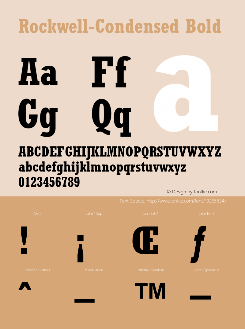 Rockwell-Condensed Bold Version 1.00 Font Sample