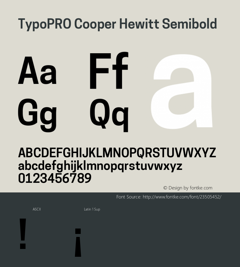 TypoPRO Cooper Hewitt 1.000 Font Sample