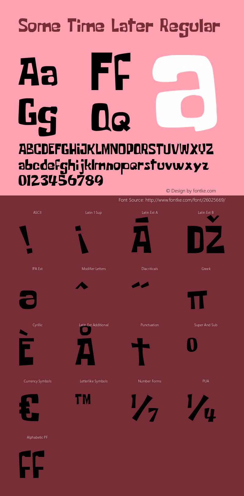 Some Time Later Version 002.000 Font Sample