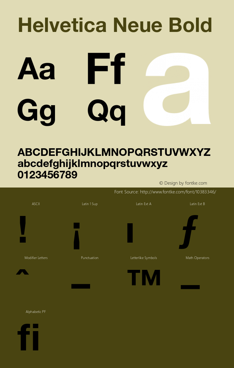 Helvetica Neue Bold 001.101 Font Sample