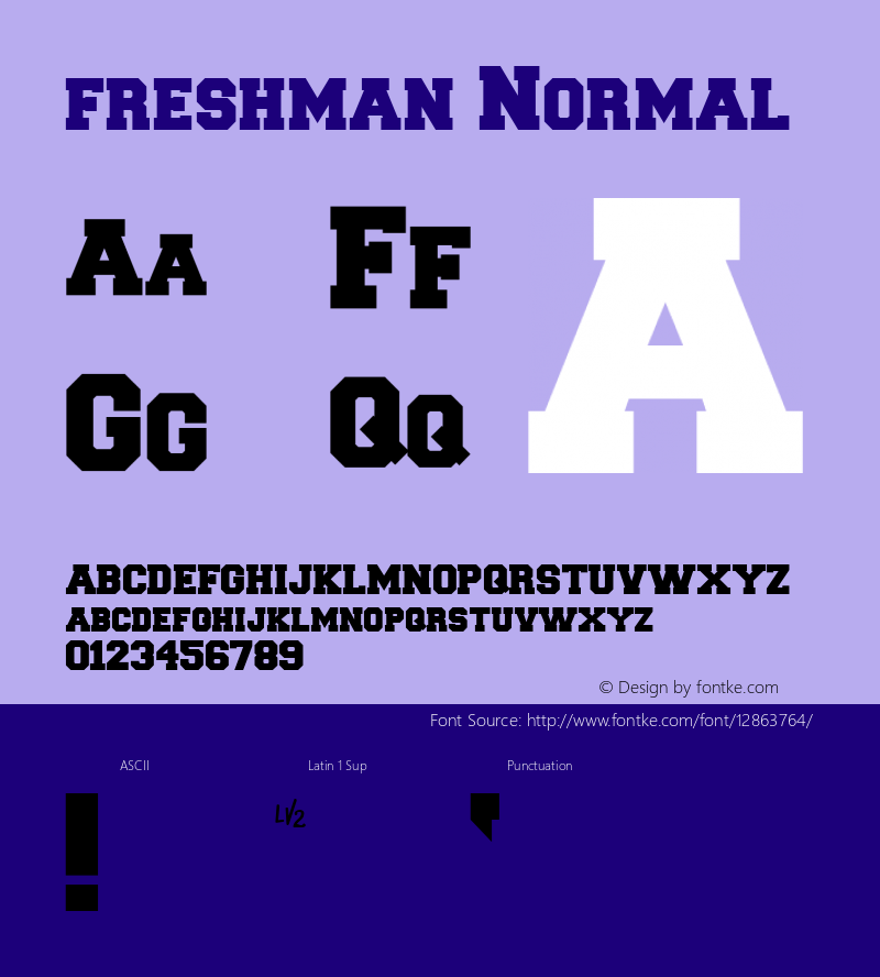 freshman Normal 1.0 Mon Oct 04 06:34:30 1993 Font Sample