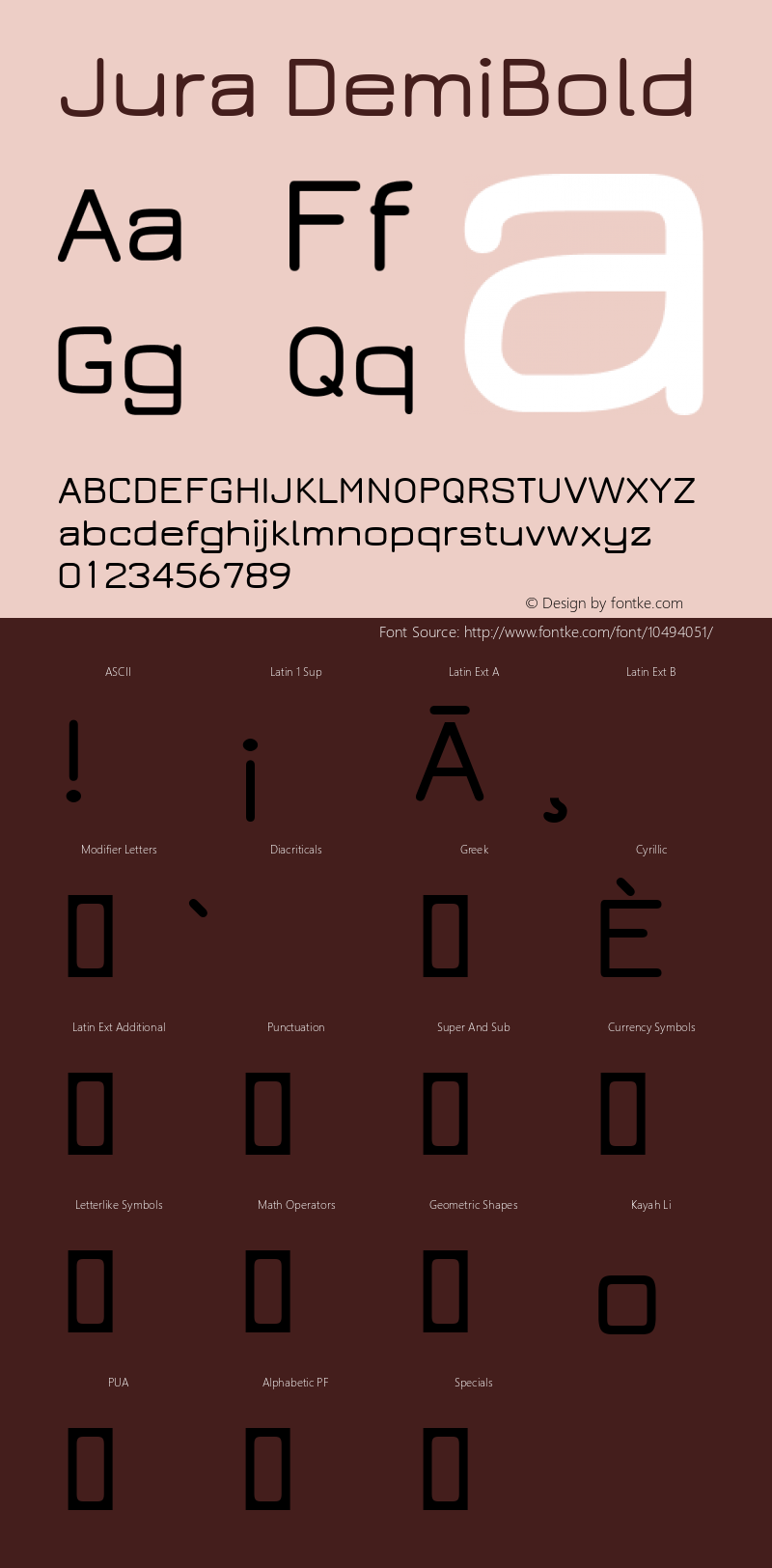 Jura DemiBold Version 2.5.1 Font Sample