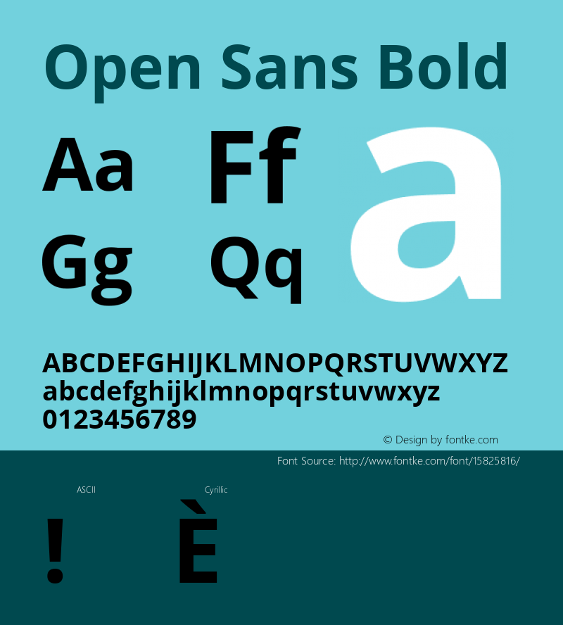 Open Sans Bold Version 1.10; ttfautohint (v1.4.1) Font Sample