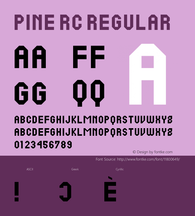 Pine RC Regular Version 1.0 Font Sample